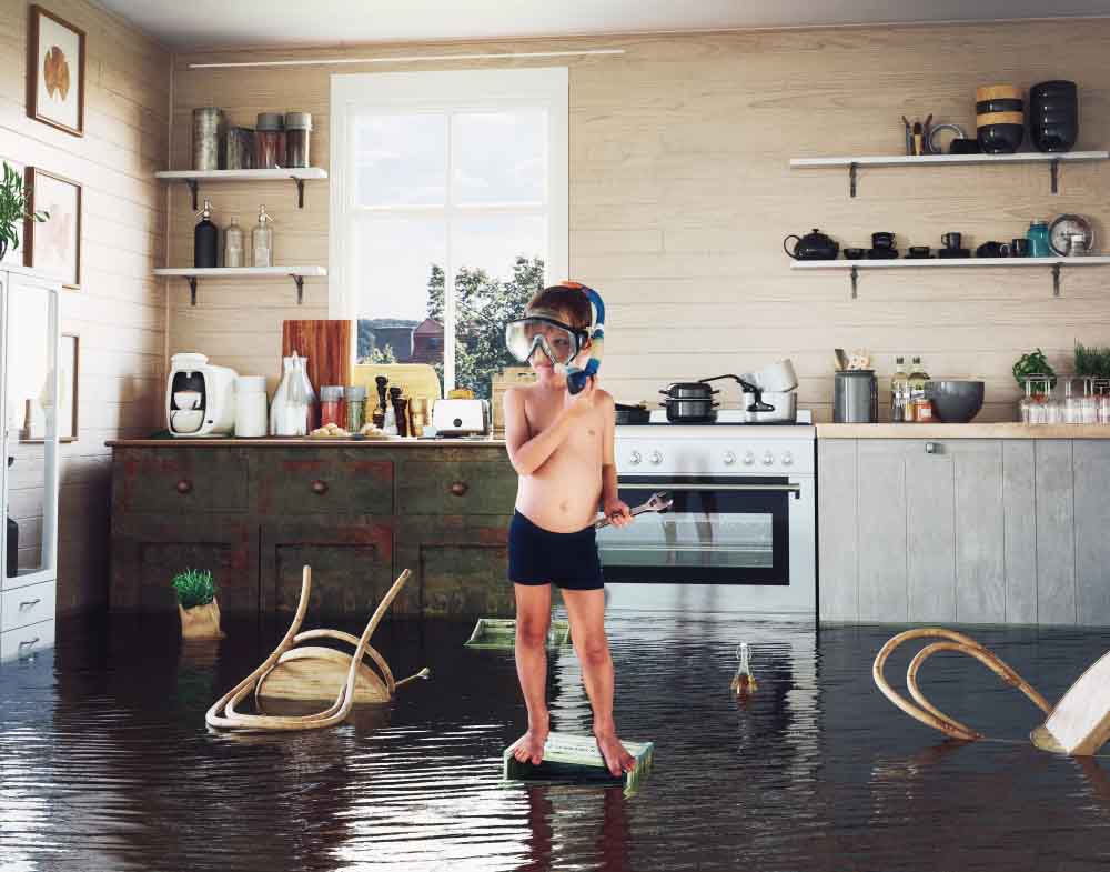 flooded kitchen Wheaton, IL